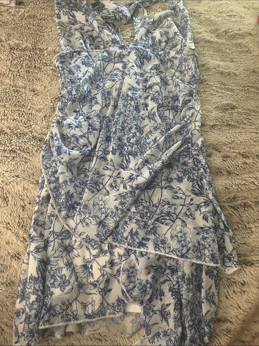 5/$10 item Blue and White Floral High-Low Skirt - Women